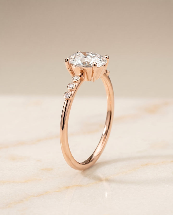 The Peggy Select Solitaire Engagement Ring with Lab Diamond in 14K Rose Gold - view 2