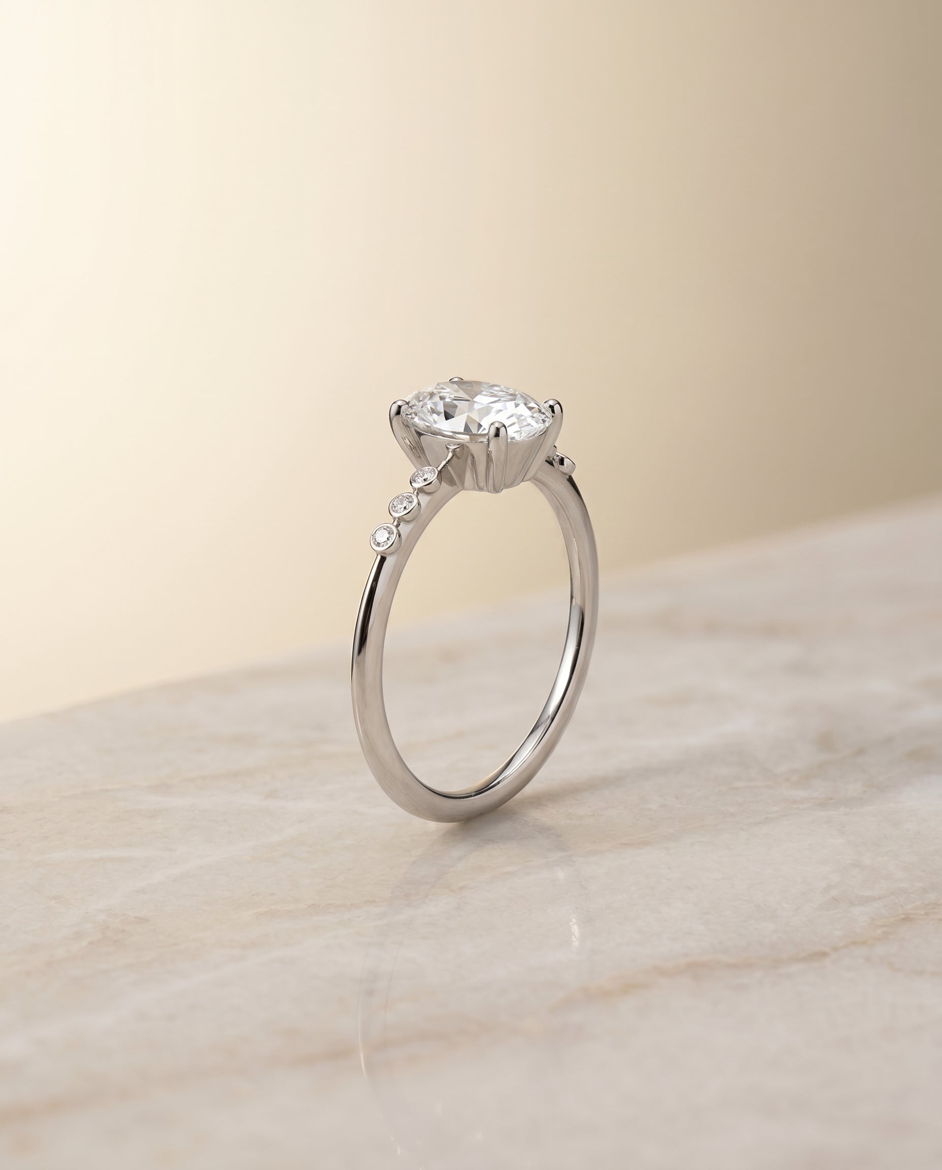 The Peggy setting for oval diamonds, made to order in Platinum | RockHer
