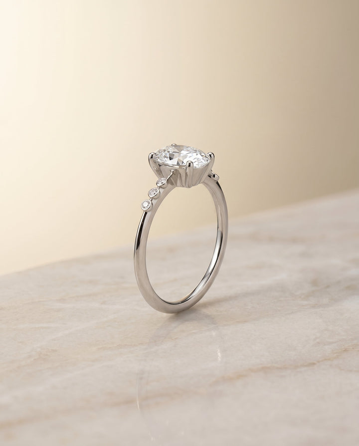 The Peggy Select Solitaire Engagement Ring with Lab Diamond in 18K White Gold - view 5