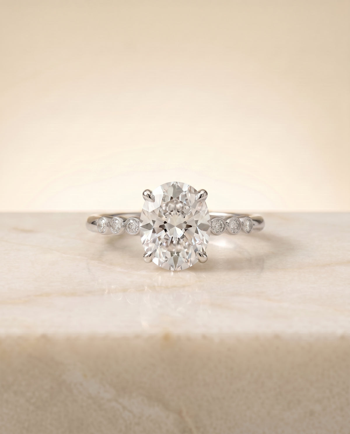 The Peggy oval engagement ring setting in Platinum | RockHer
