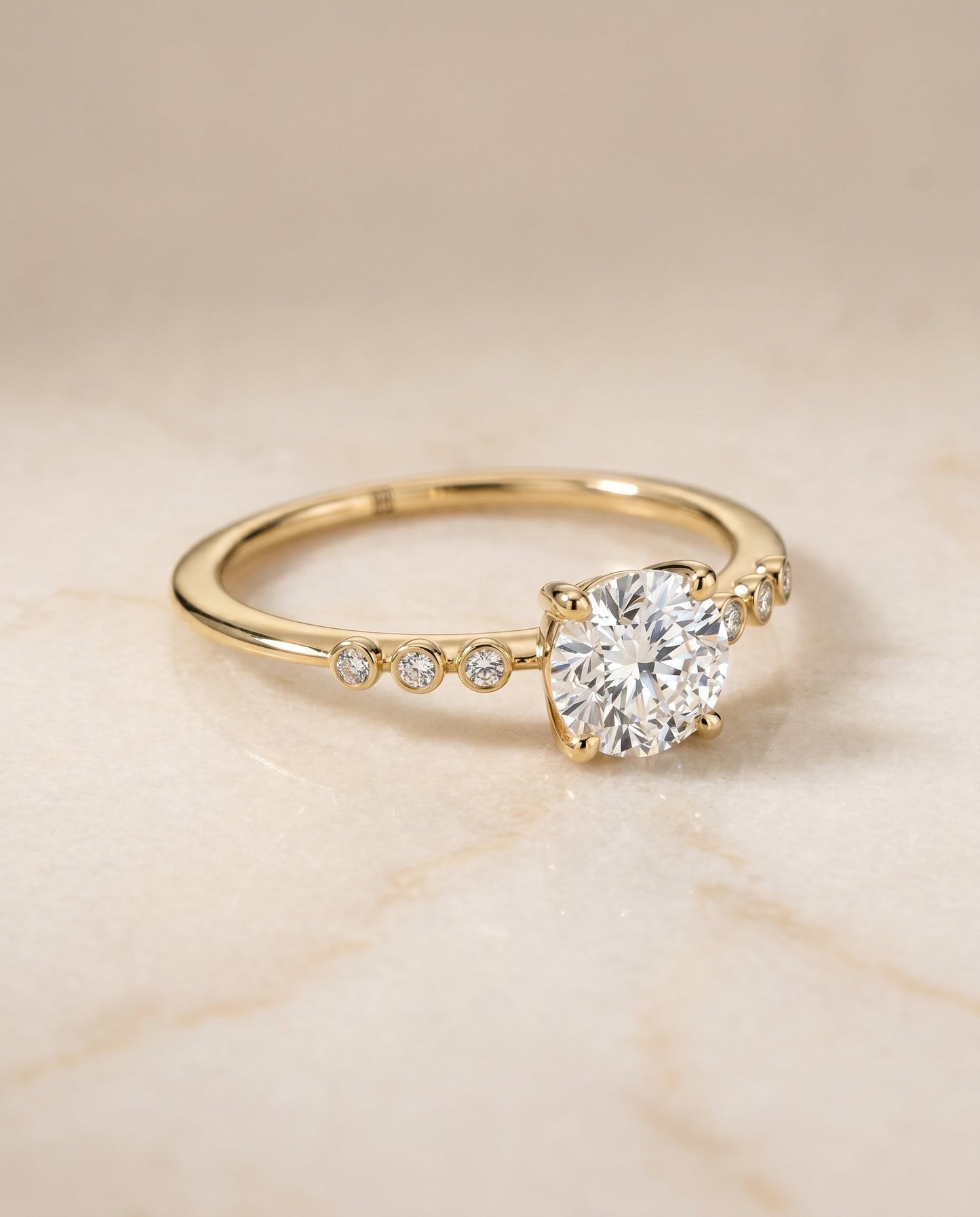 The Peggy Select Solitaire Engagement Ring with Lab Diamond in 18K Yellow Gold - view 1