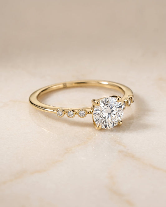 The Peggy Select Solitaire Engagement Ring with Lab Diamond in 18K Yellow Gold - view 1
