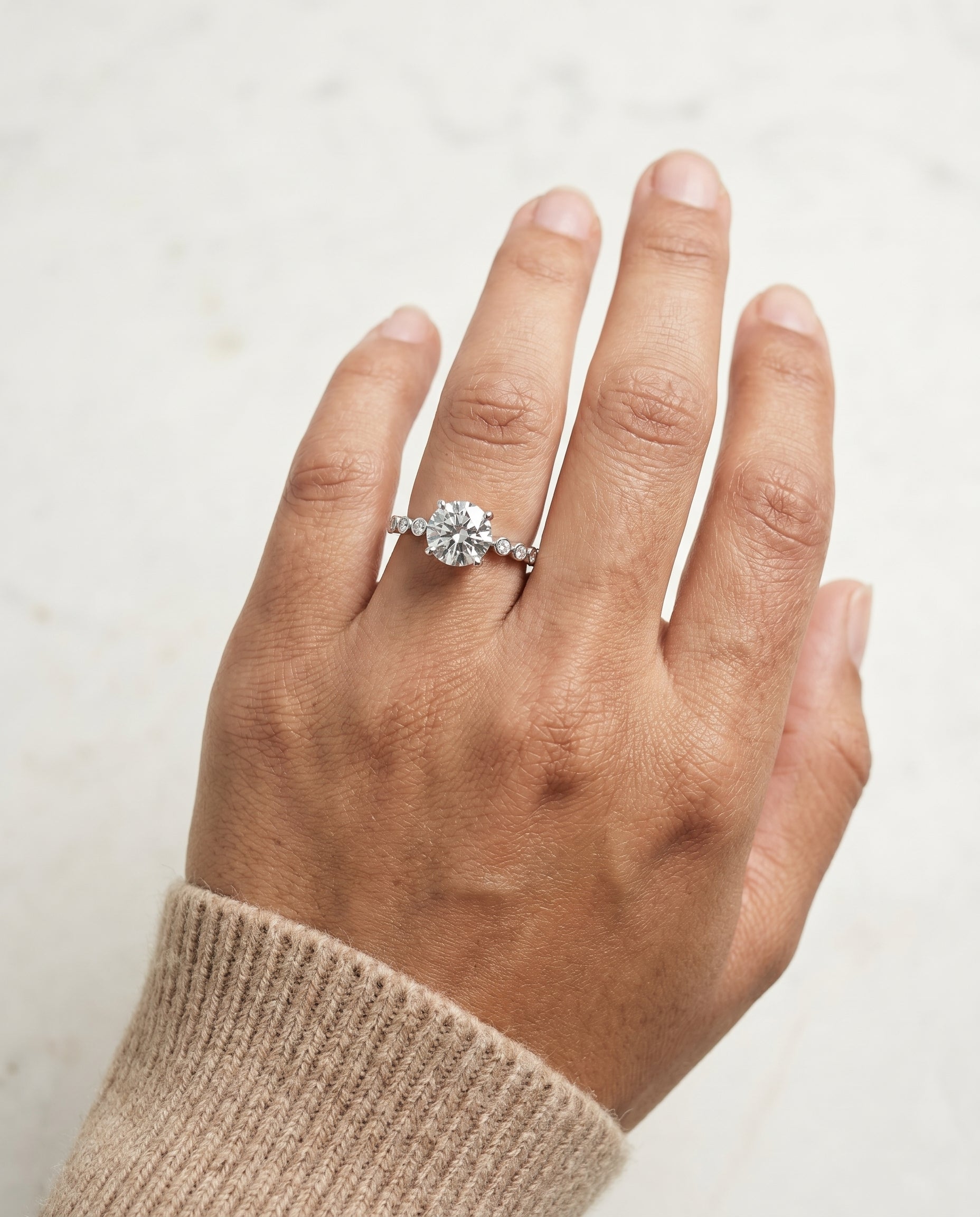 The Peggy setting for emerald diamonds, made to order in 18K White Gold | RockHer