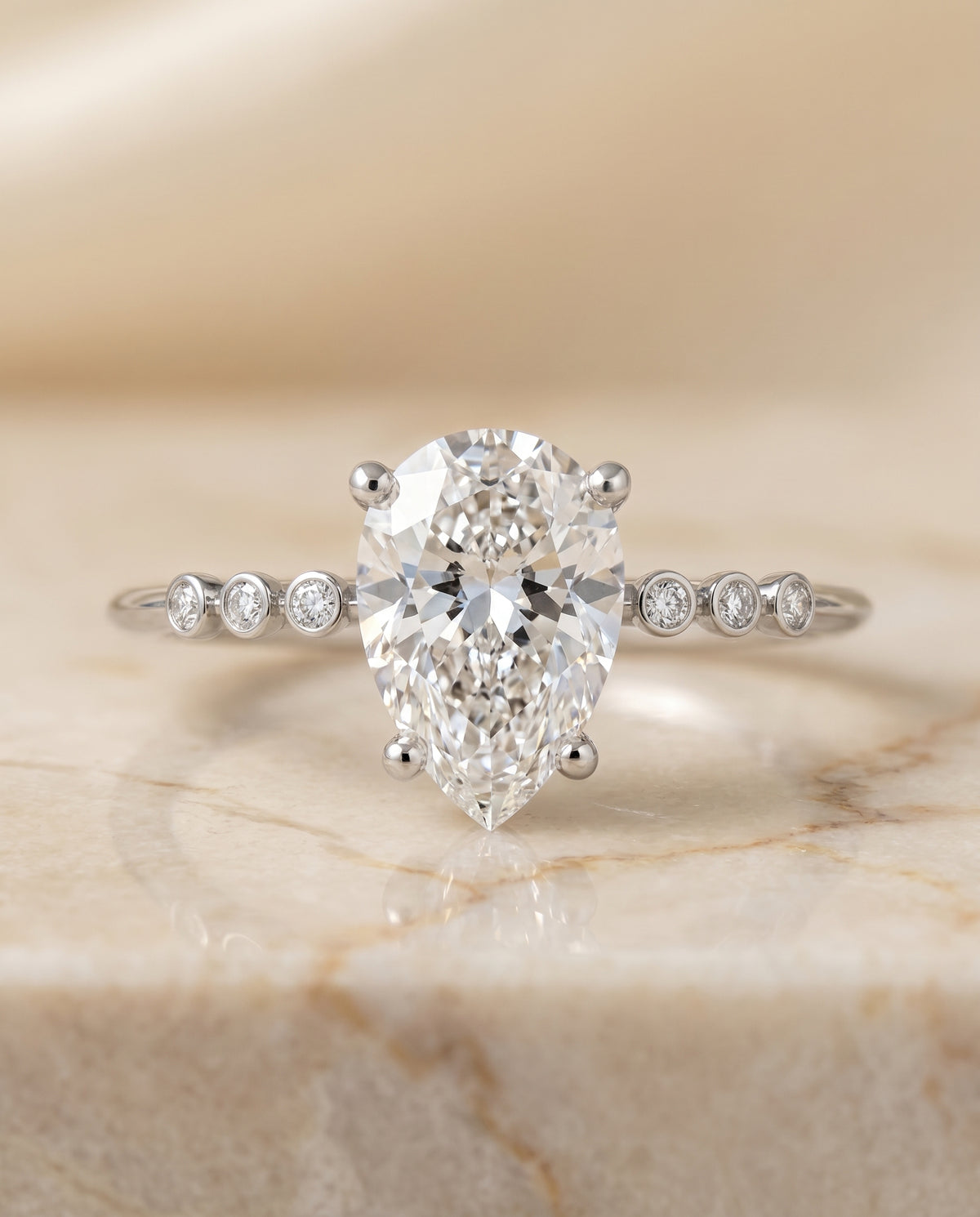 The Peggy princess engagement ring setting in 18K White Gold | RockHer