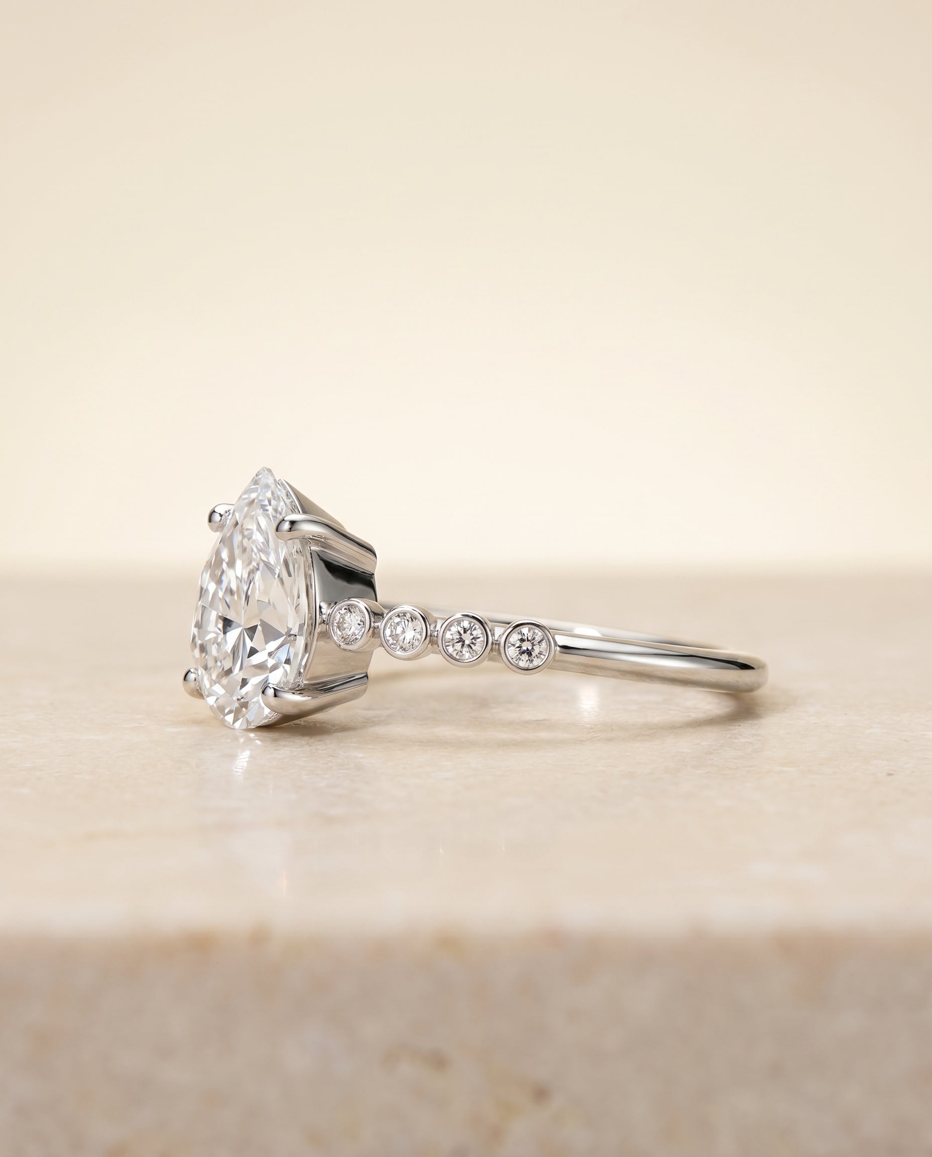 The Peggy setting for princess diamonds, made to order in 18K White Gold | RockHer