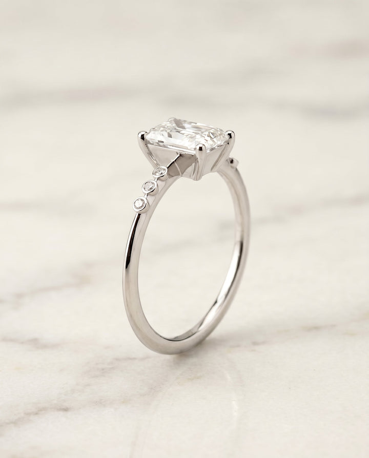 The Peggy Select Solitaire Engagement Ring with Lab Diamond in 18K White Gold - view 2