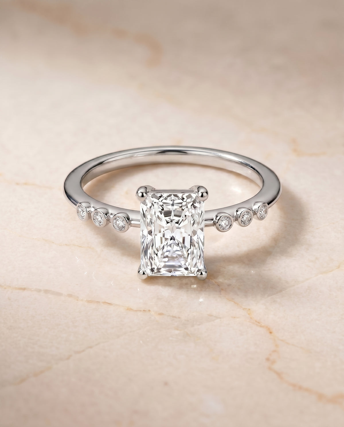 The Peggy radiant engagement ring setting in Platinum | RockHer