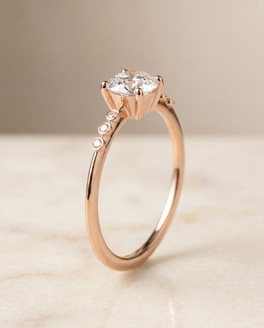 The Peggy Engagement Ring, made to order in our Los Angeles atelier