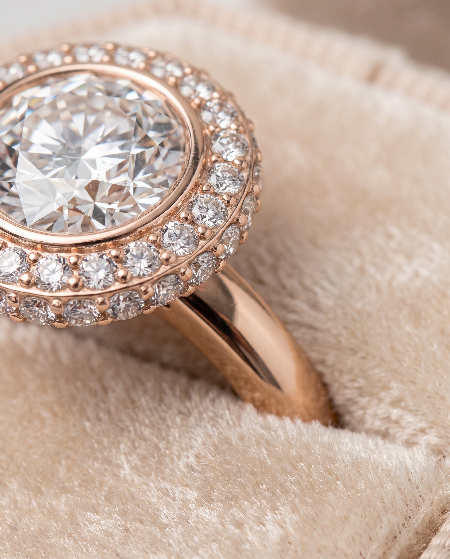 14K Rose Gold band of The Piper round engagement ring setting | RockHer