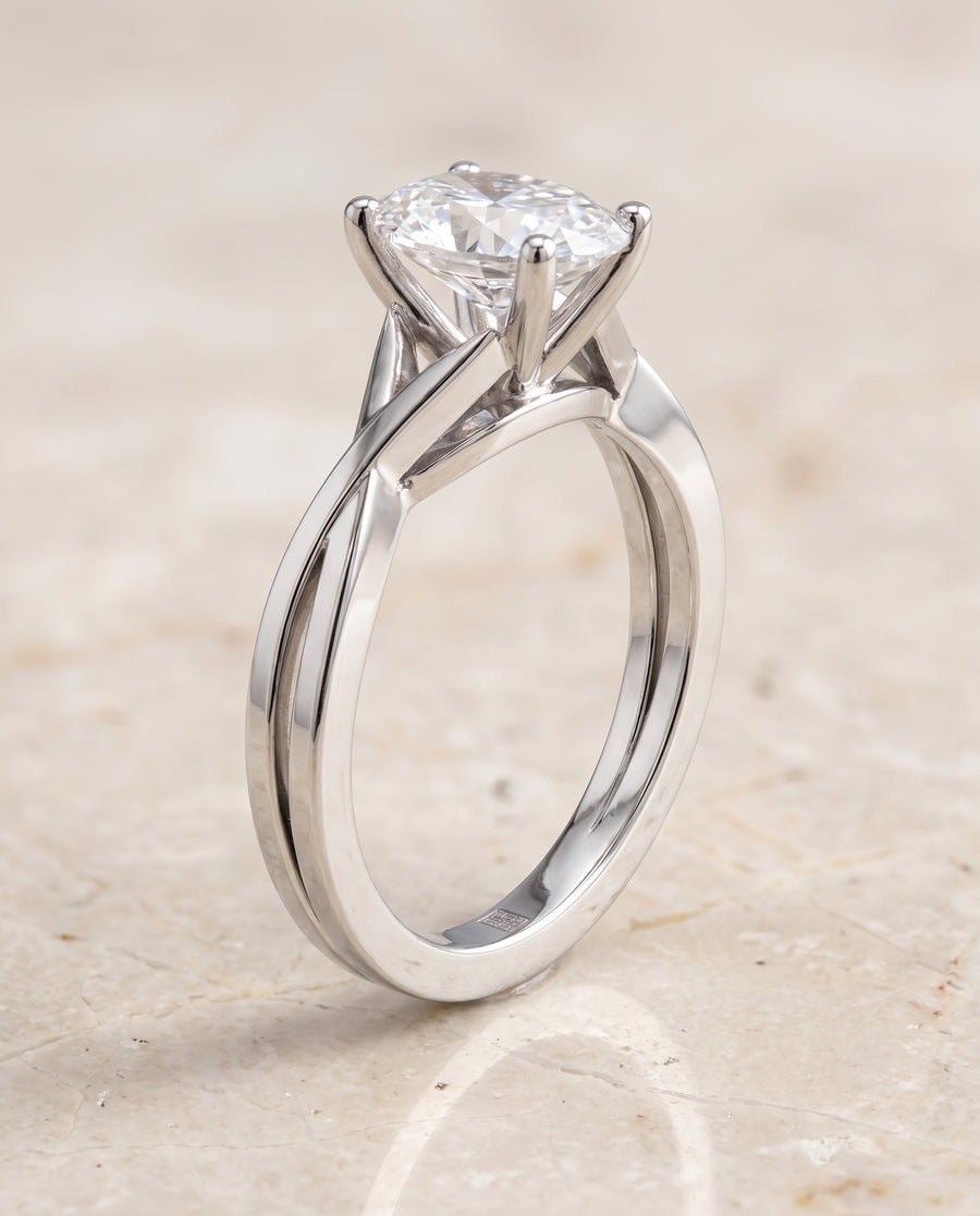 The Priscilla Engagement Ring, made to order in our Los Angeles atelier
