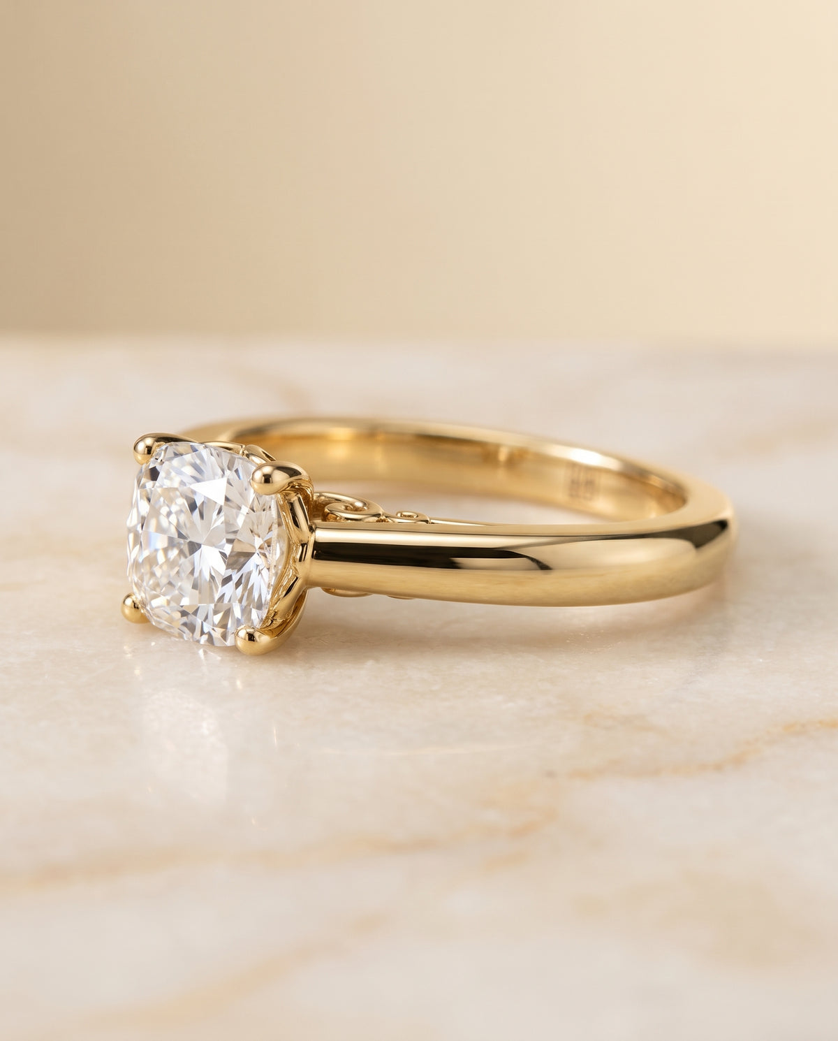The Rio cushion engagement ring setting in 18K Yellow Gold | RockHer