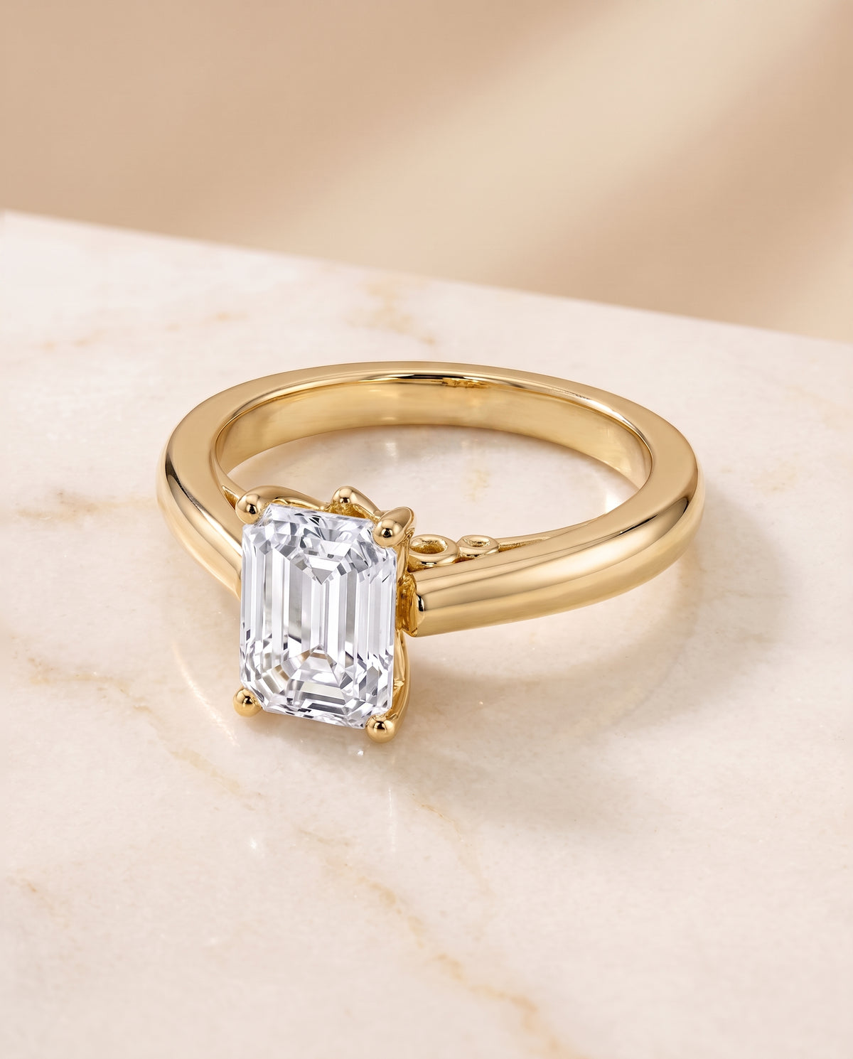 The Rio emerald engagement ring setting in 18K Yellow Gold | RockHer