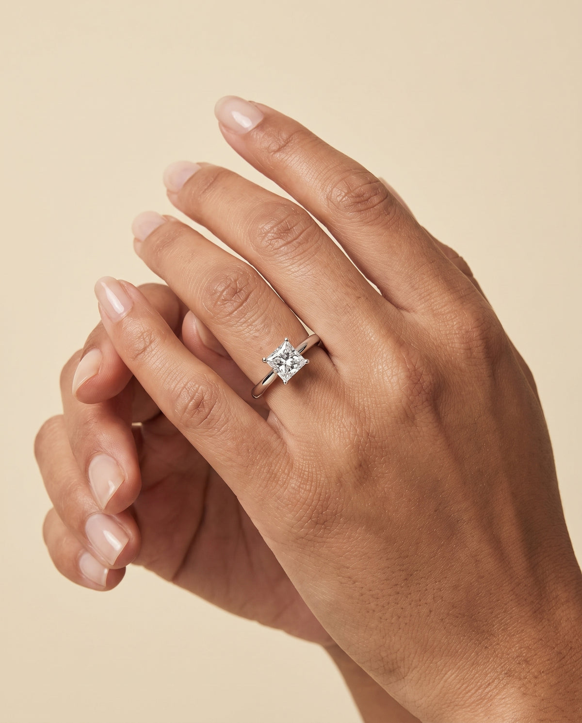 The Rio Scroll Gallery Comfort Fit Solitaire Princess Cut Engagement Ring Setting in Platinum