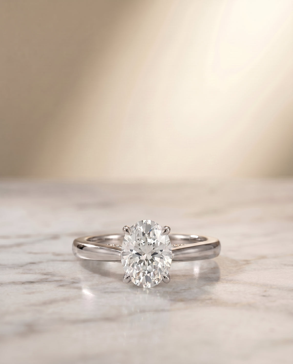 The Rio oval engagement ring setting in Platinum | RockHer