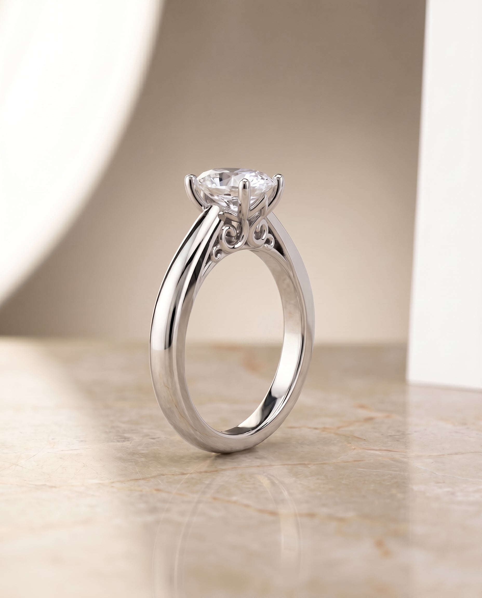 The Rio setting for oval diamonds, made to order in Platinum | RockHer