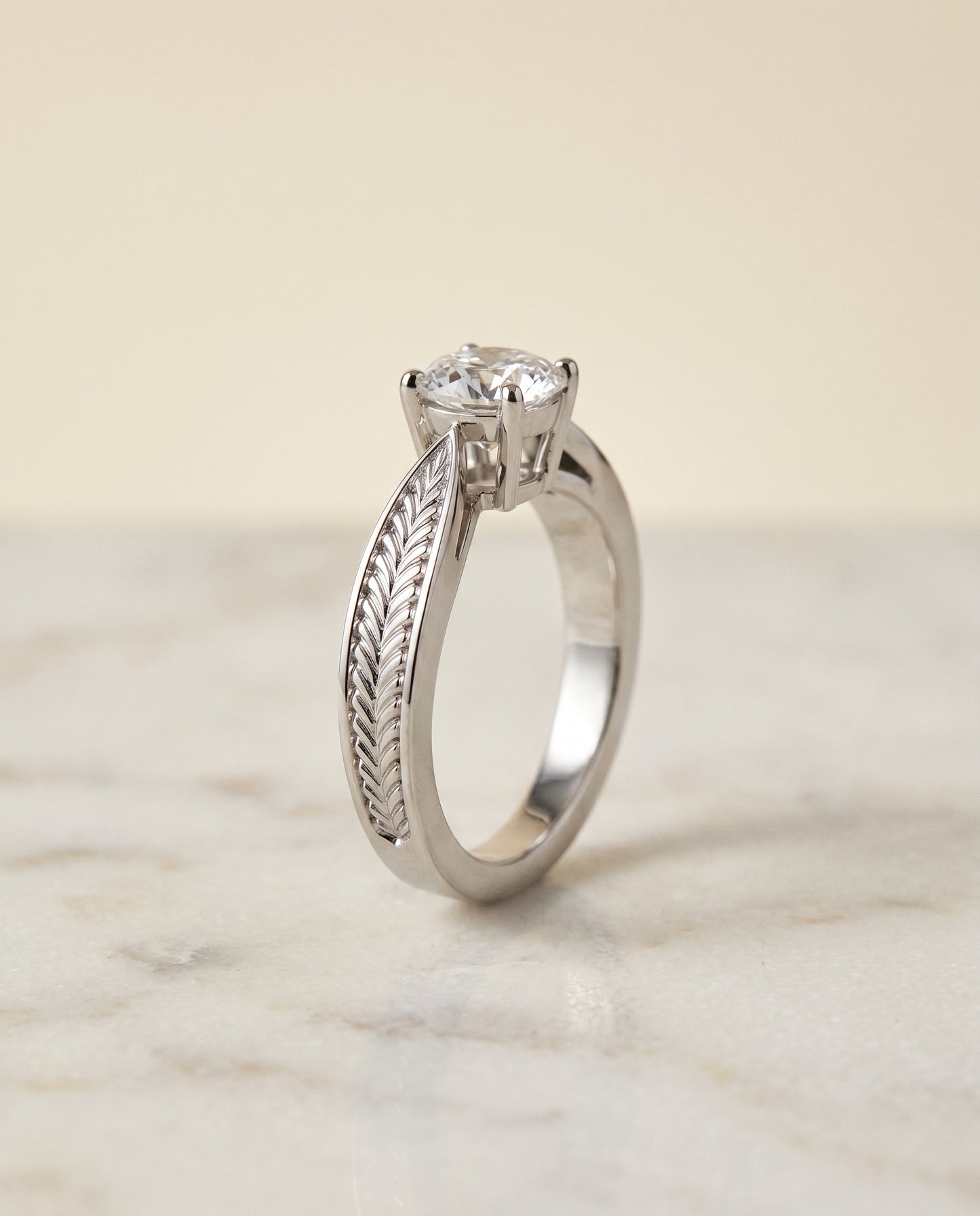 The Roberta Solitaire Engagement Ring Setting for Cushion Diamonds in Platinum