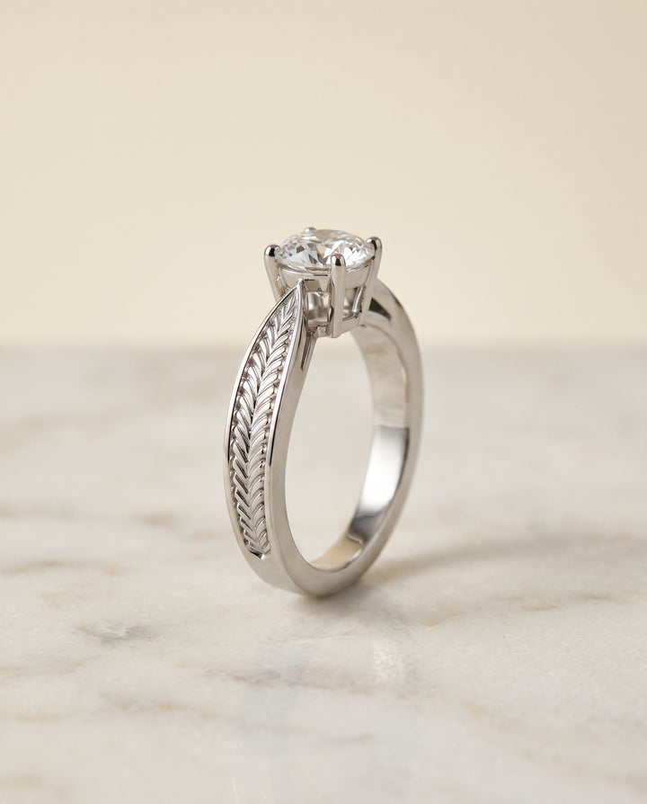 The Roberta Solitaire Engagement Ring Setting for Cushion Diamonds in Platinum