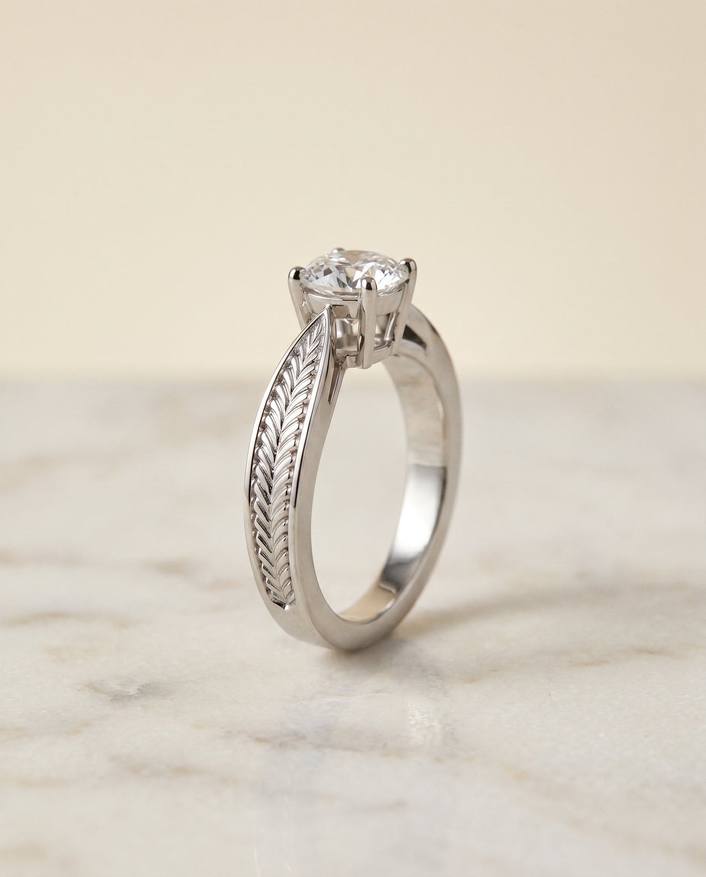 The Roberta Select Solitaire Engagement Ring with Lab Diamond in Platinum - view 2