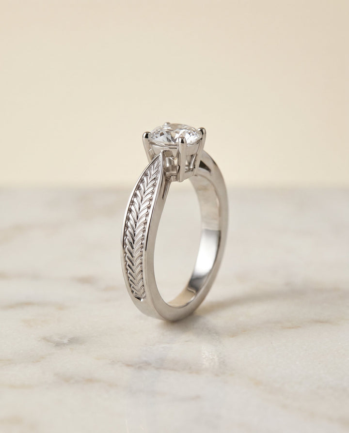 The Roberta Select Solitaire Engagement Ring with Lab Diamond in 18K White Gold - view 2