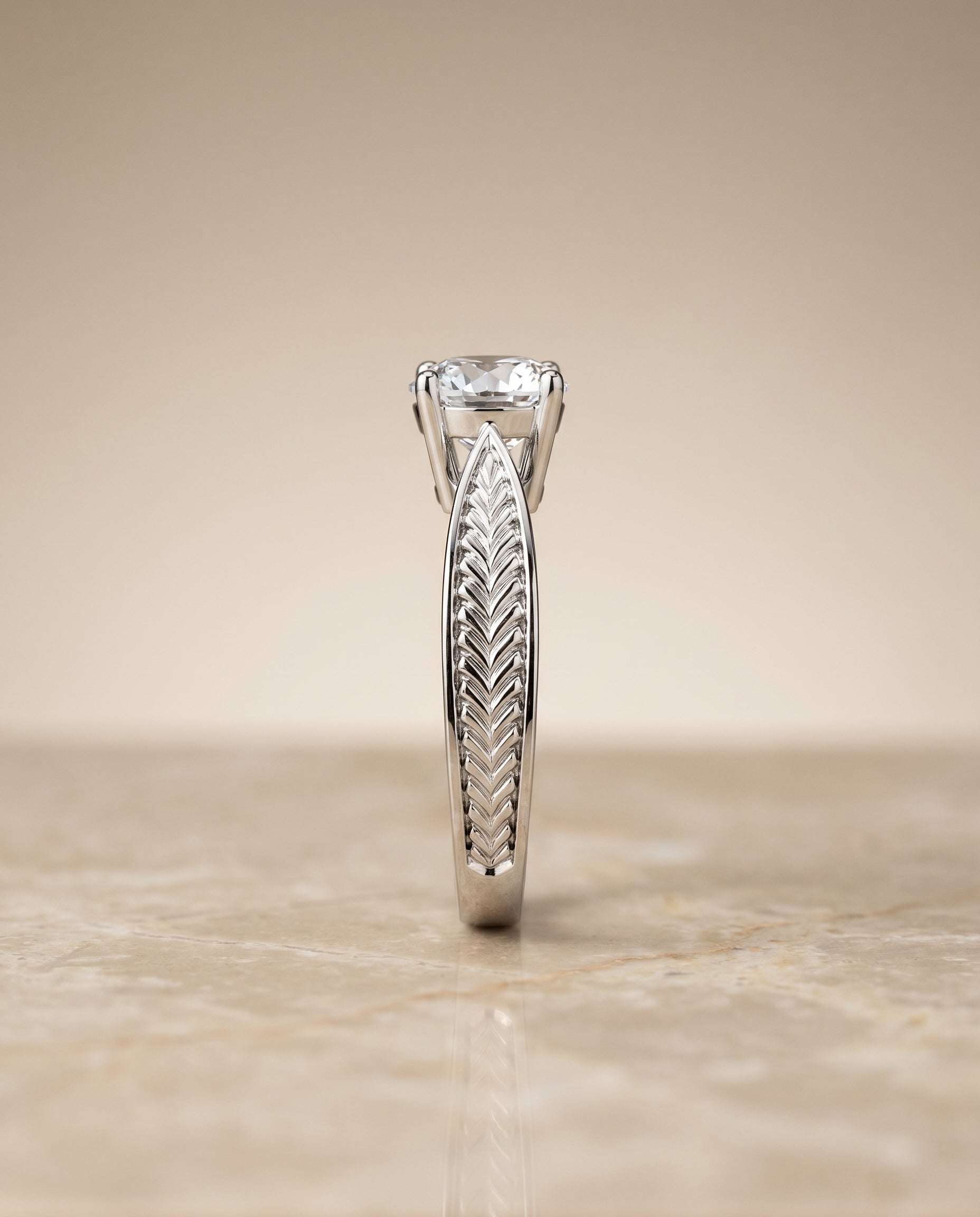 The Roberta setting for cushion diamonds, made to order in Platinum | RockHer