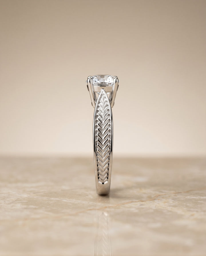 The Roberta Solitaire Engagement Ring Setting for Cushion Diamonds in Platinum