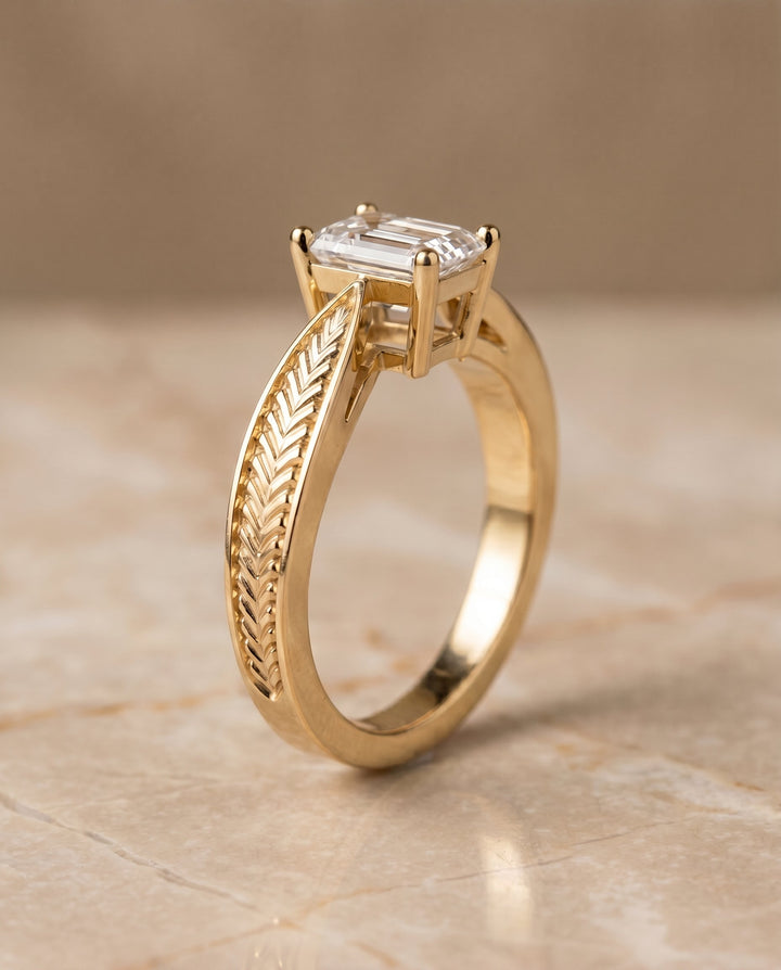 The Roberta Select Solitaire Engagement Ring with Lab Diamond in 18K Yellow Gold - view 2