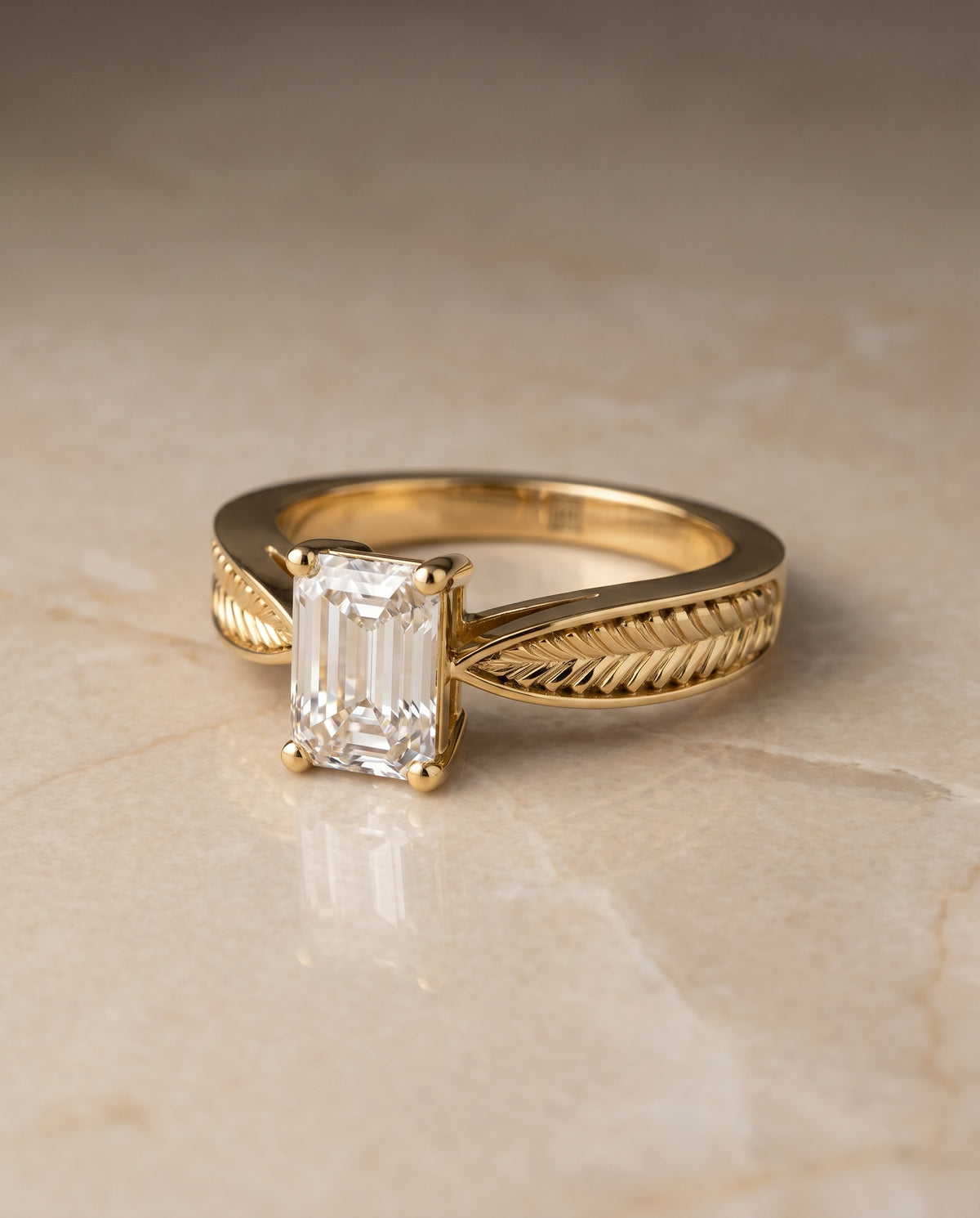 The Roberta emerald engagement ring setting in 18K Yellow Gold | RockHer