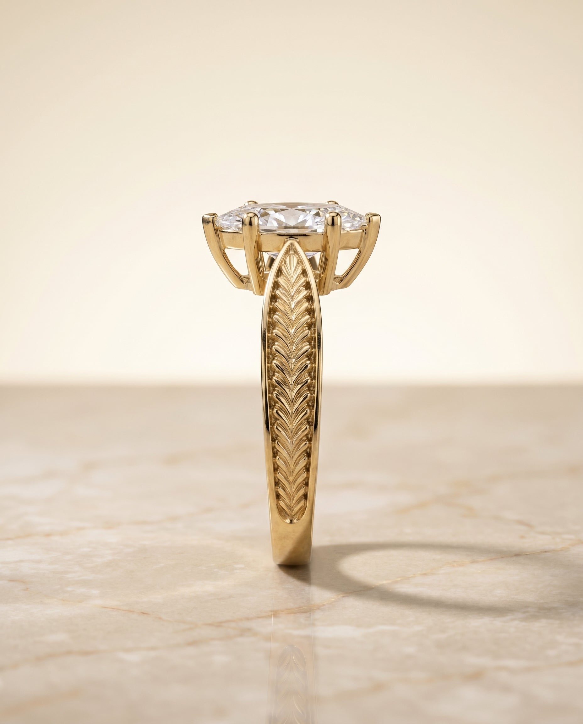 The Roberta setting for marquise diamonds, made to order in 18K Yellow Gold | RockHer