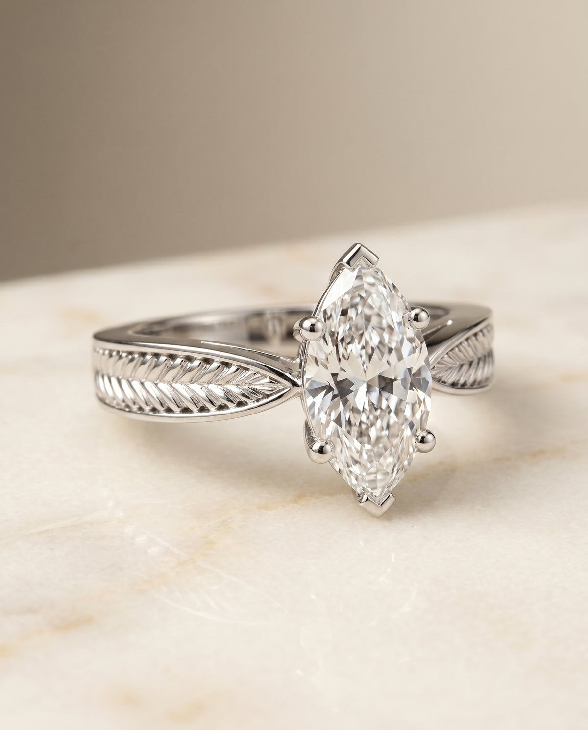 The Roberta marquise engagement ring setting in Platinum | RockHer