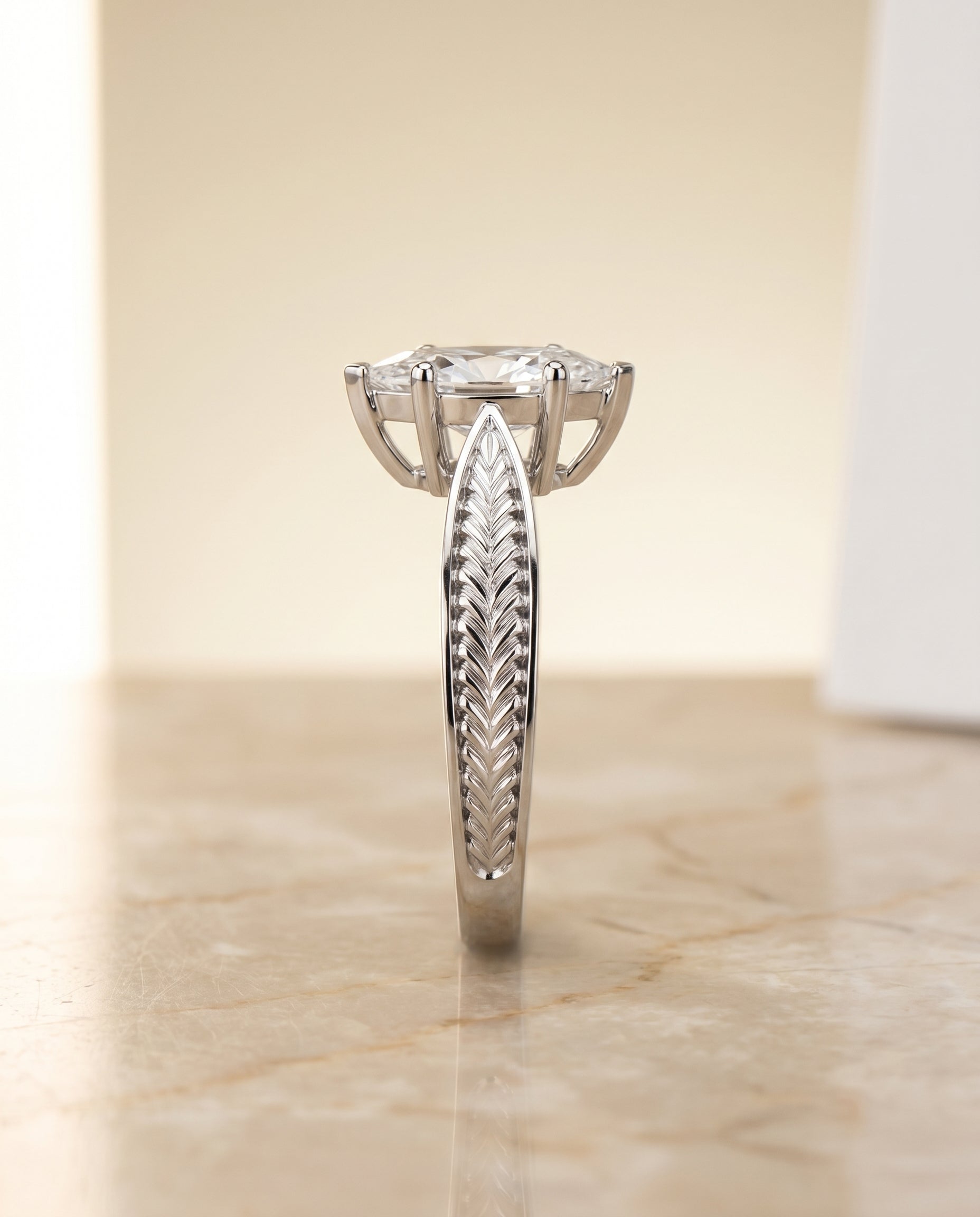 The Roberta setting for marquise diamonds, made to order in Platinum | RockHer