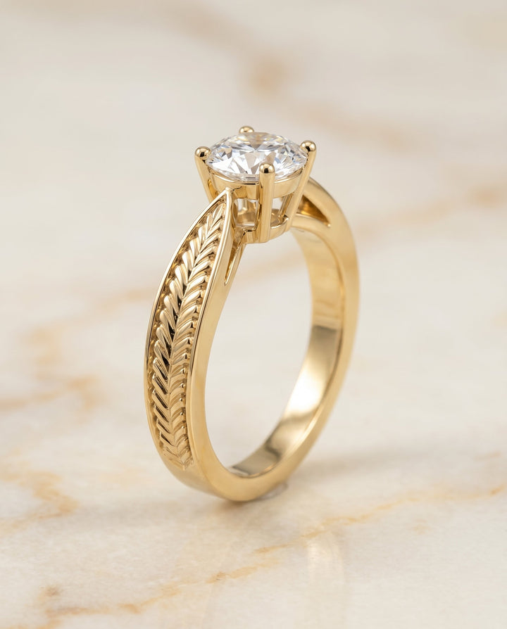 The Roberta Select Solitaire Engagement Ring with Lab Diamond in 18K Yellow Gold - view 2
