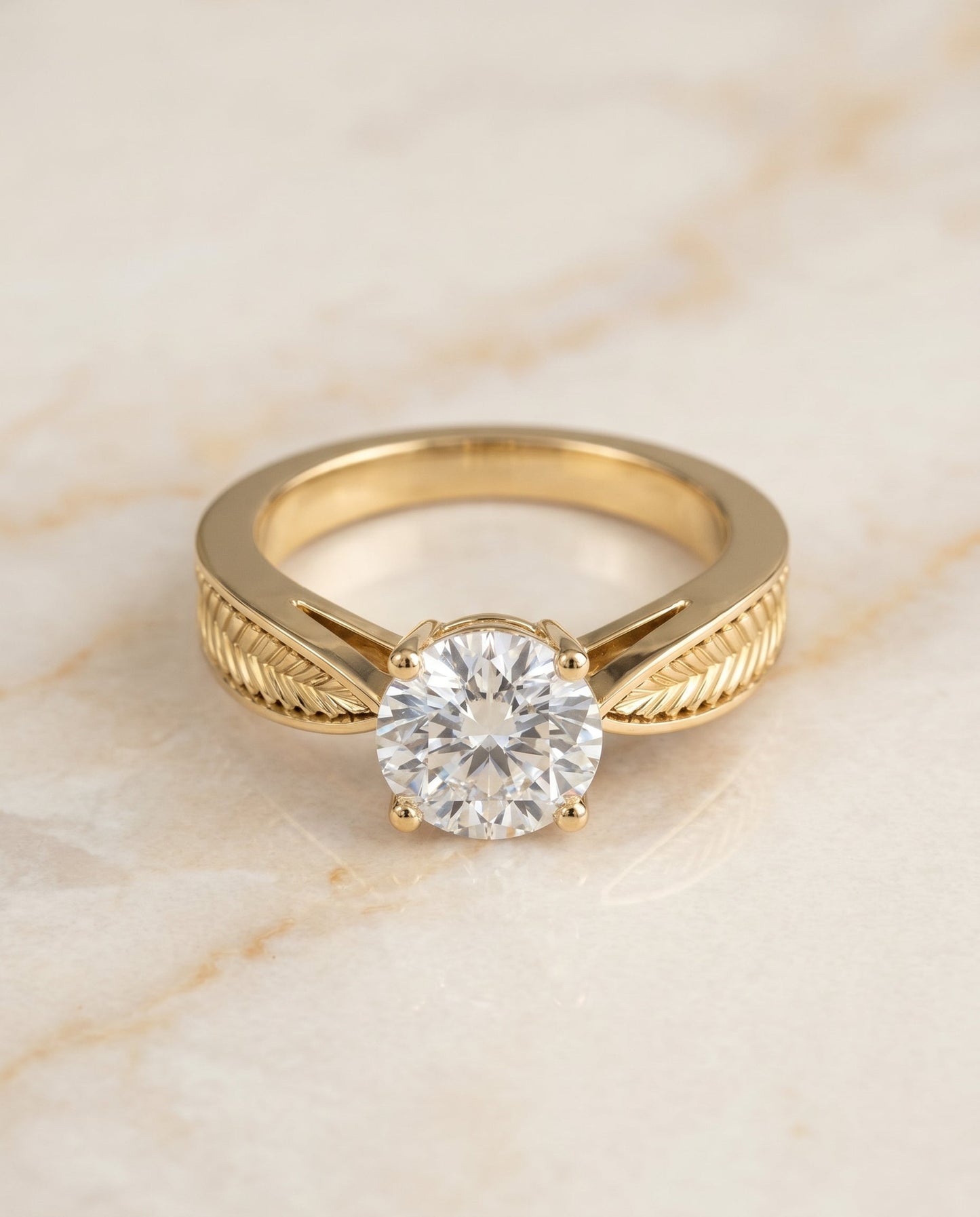 The Roberta Select Solitaire Engagement Ring with Lab Diamond in 18K Yellow Gold - view 1