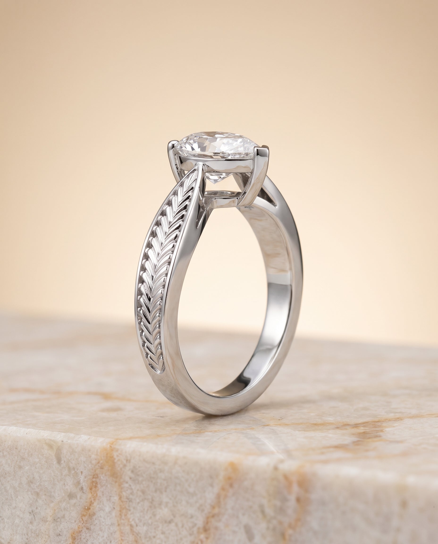 The Roberta setting for pear diamonds, made to order in Platinum | RockHer