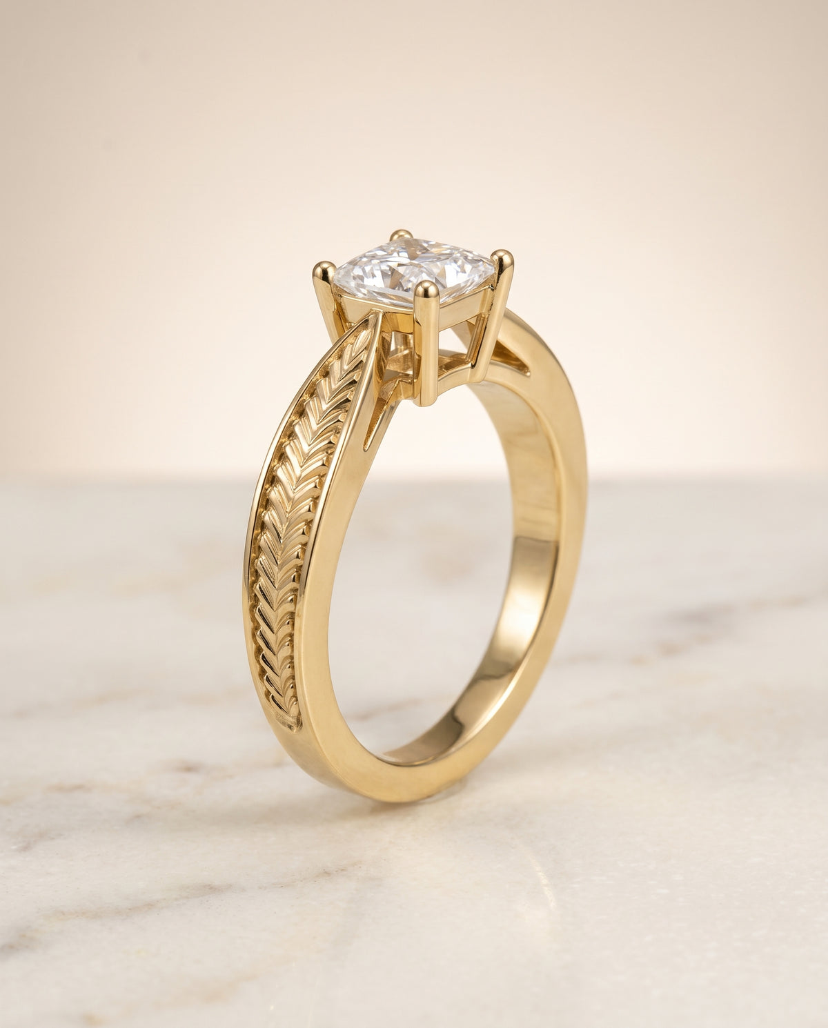 The Roberta princess engagement ring setting in 18K Yellow Gold | RockHer