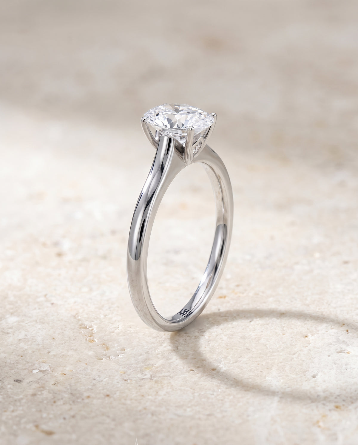 The Rosanna Cathedral Surprise Stone Solitaire Oval Engagement Ring Setting in Platinum