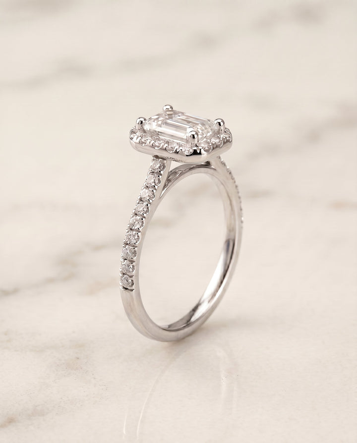 The Sade Select Halo Engagement Ring with Lab Diamond in Platinum - view 2