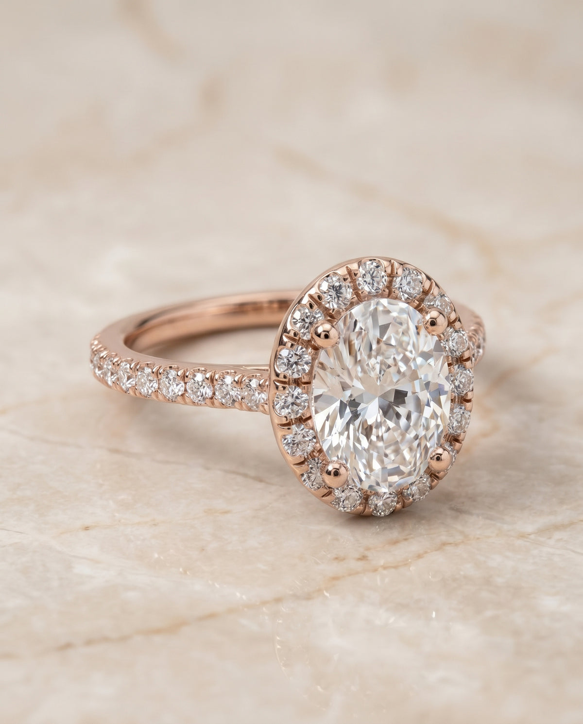 The Sade oval engagement ring setting in 14K Rose Gold | RockHer