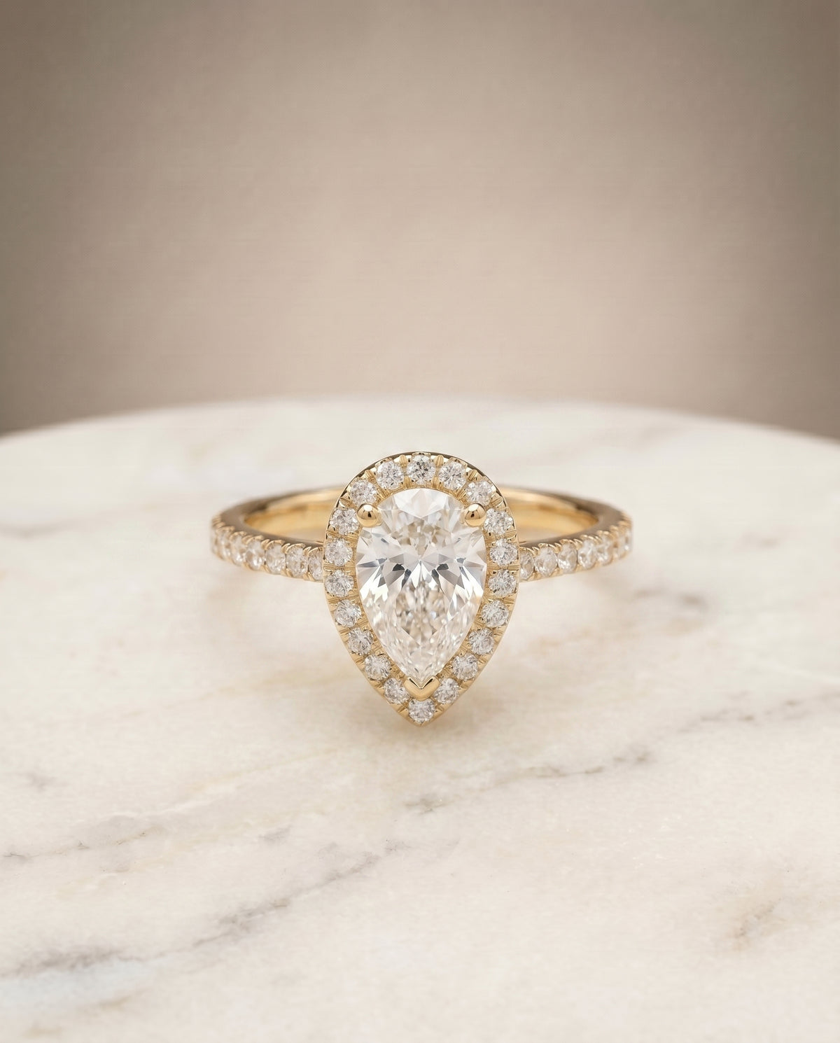 The Sade pear engagement ring setting in 18K Yellow Gold | RockHer