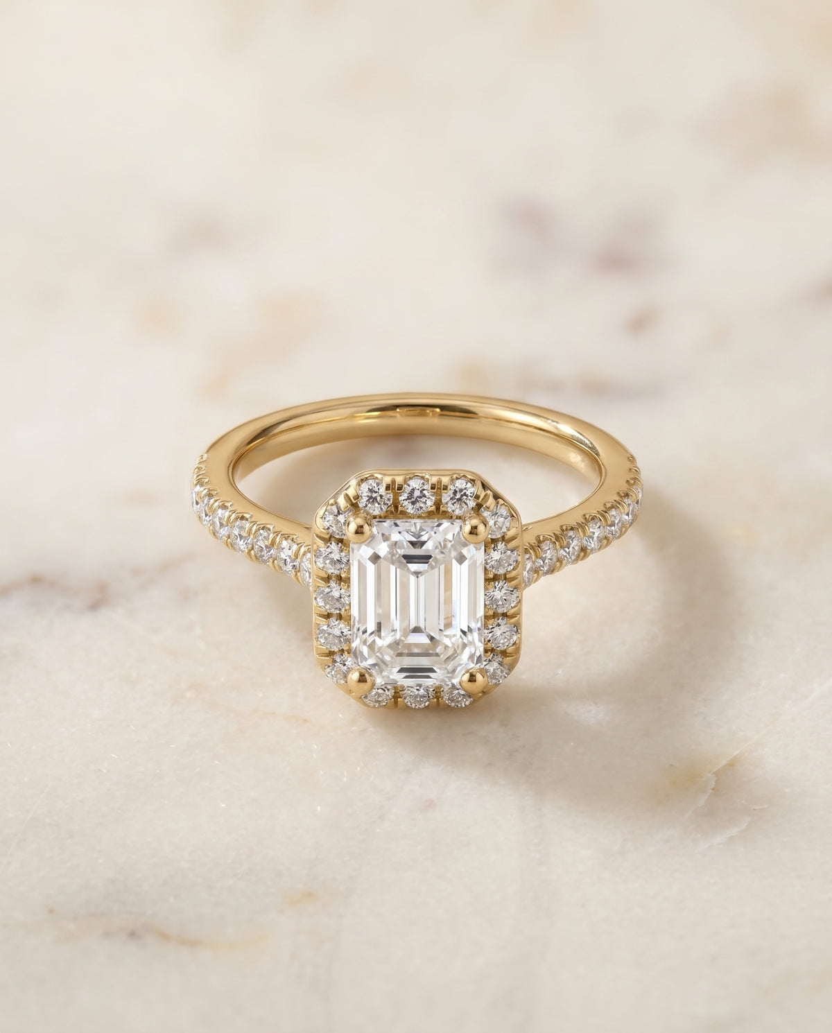 The Sade emerald engagement ring setting in 18K Yellow Gold | RockHer
