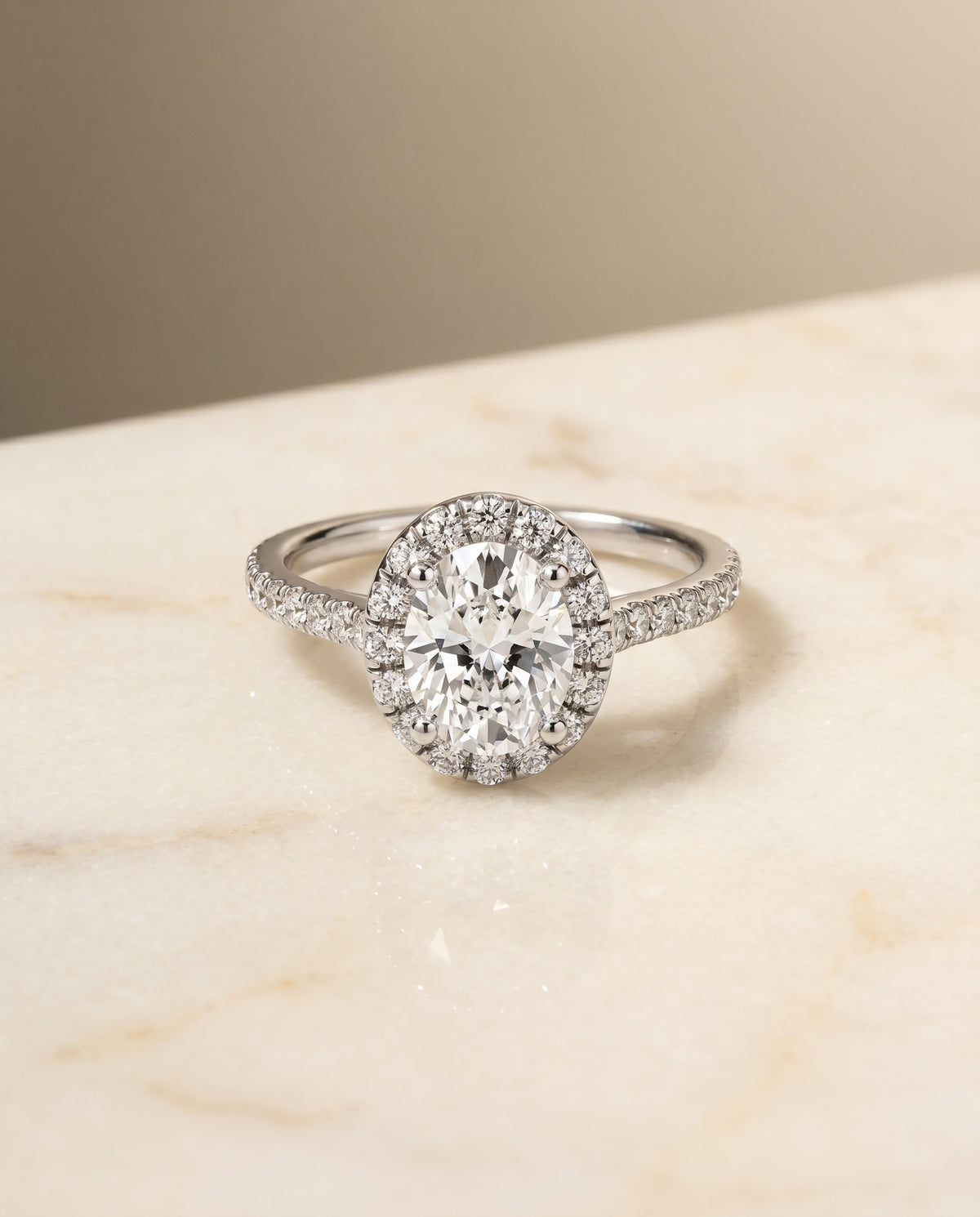 The Sade oval engagement ring setting in Platinum | RockHer