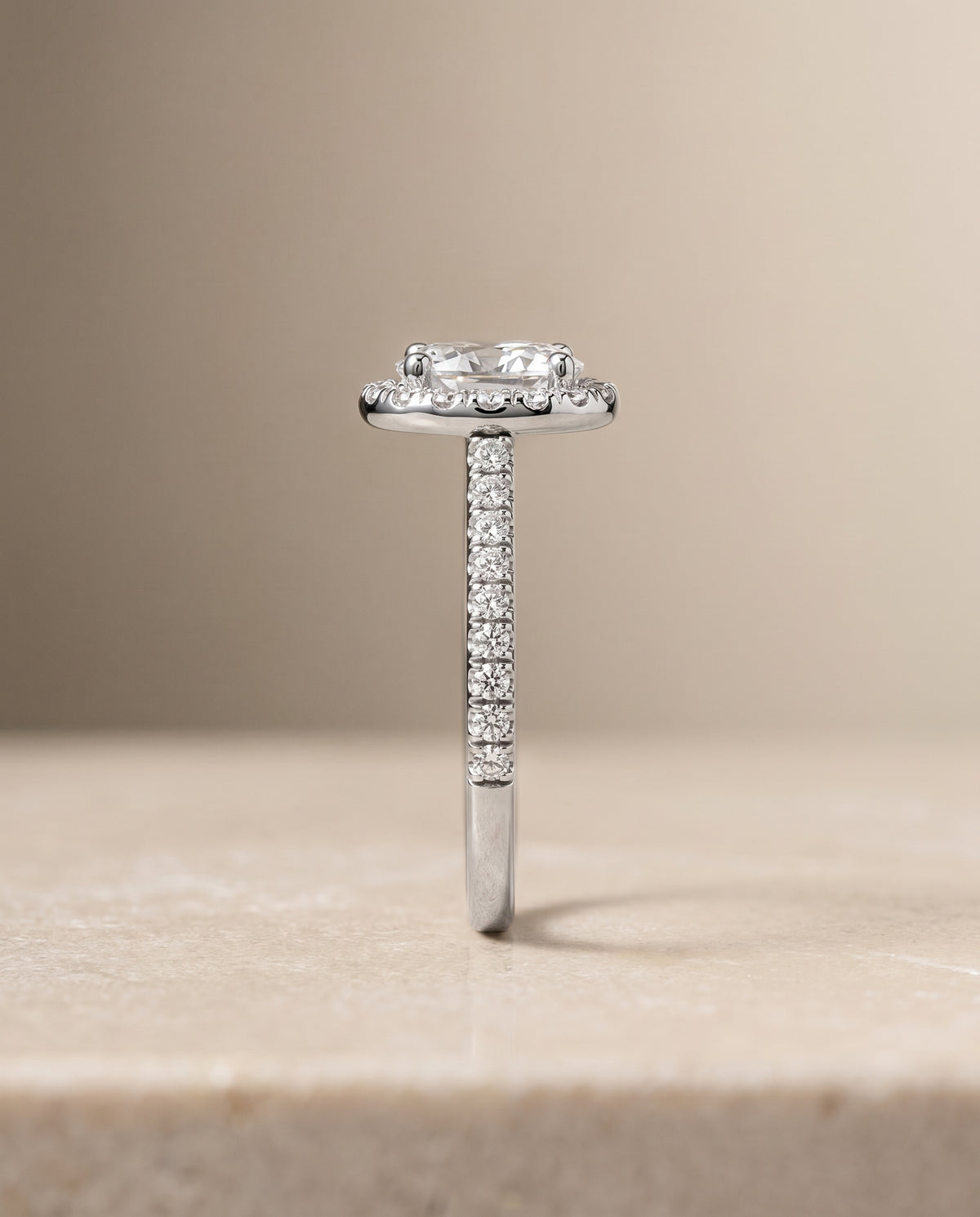 The Sade setting for oval diamonds, made to order in Platinum | RockHer