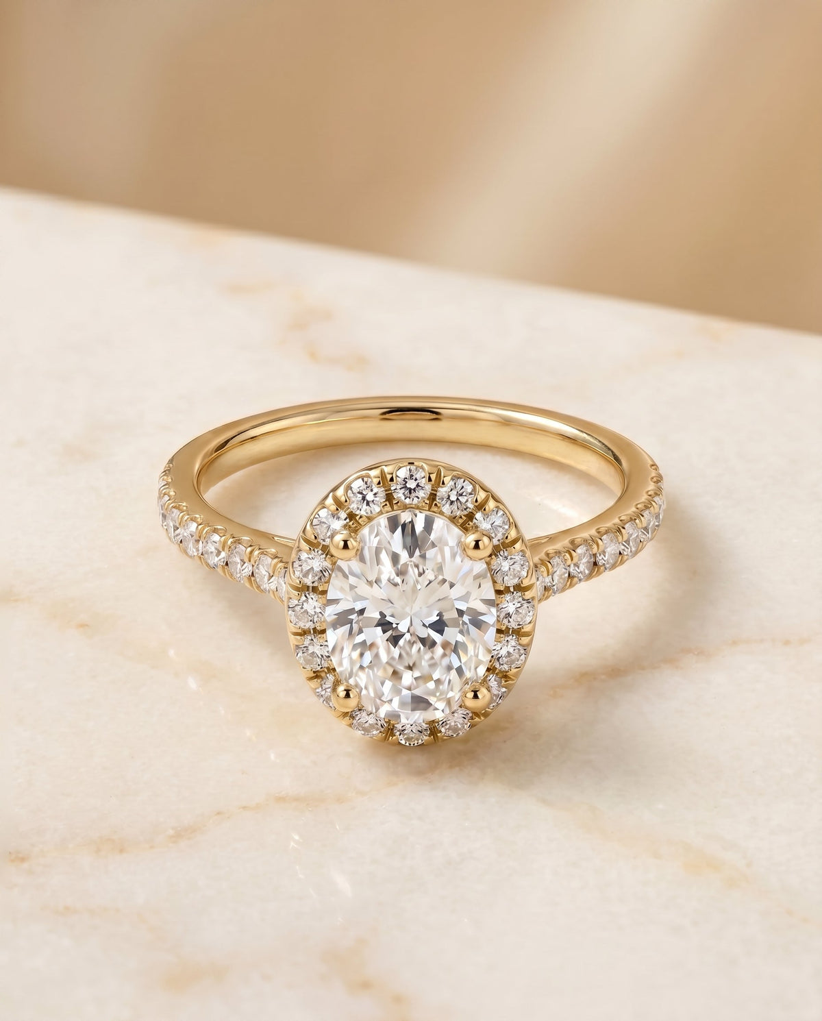 The Sade oval engagement ring setting in 18K Yellow Gold | RockHer