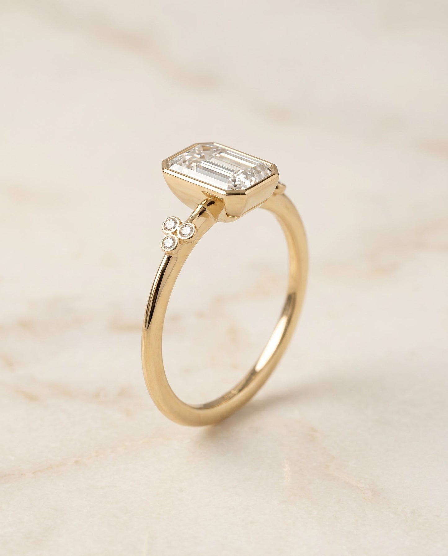 The Selena Select Bezel Solitaire Engagement Ring with Lab Diamond in 18K Yellow Gold - view 2