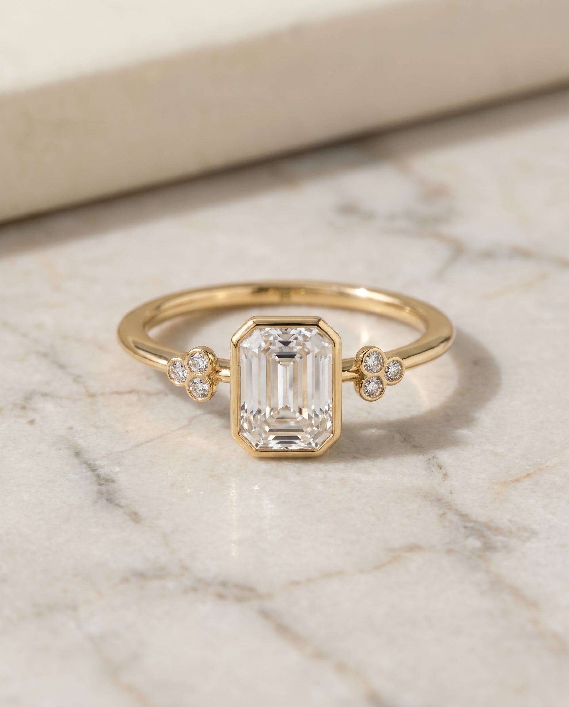 The Selena Toi et Moi Engagement Ring Setting for Emerald Diamonds in 18K Yellow Gold