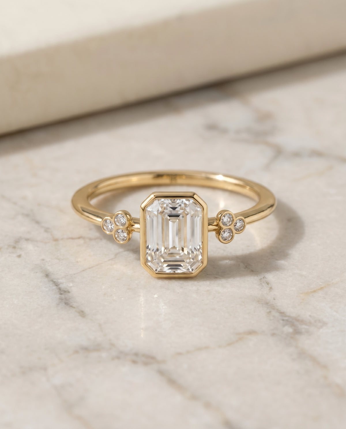 The Selena emerald engagement ring setting in 18K Yellow Gold | RockHer