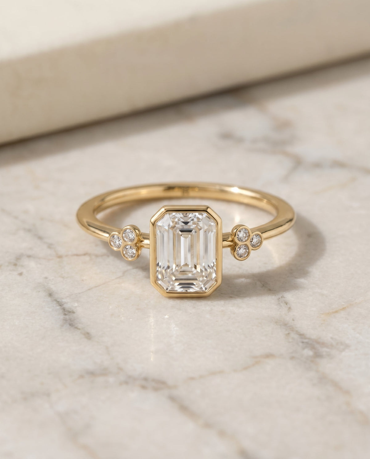 The Selena emerald engagement ring setting in 18K Yellow Gold | RockHer
