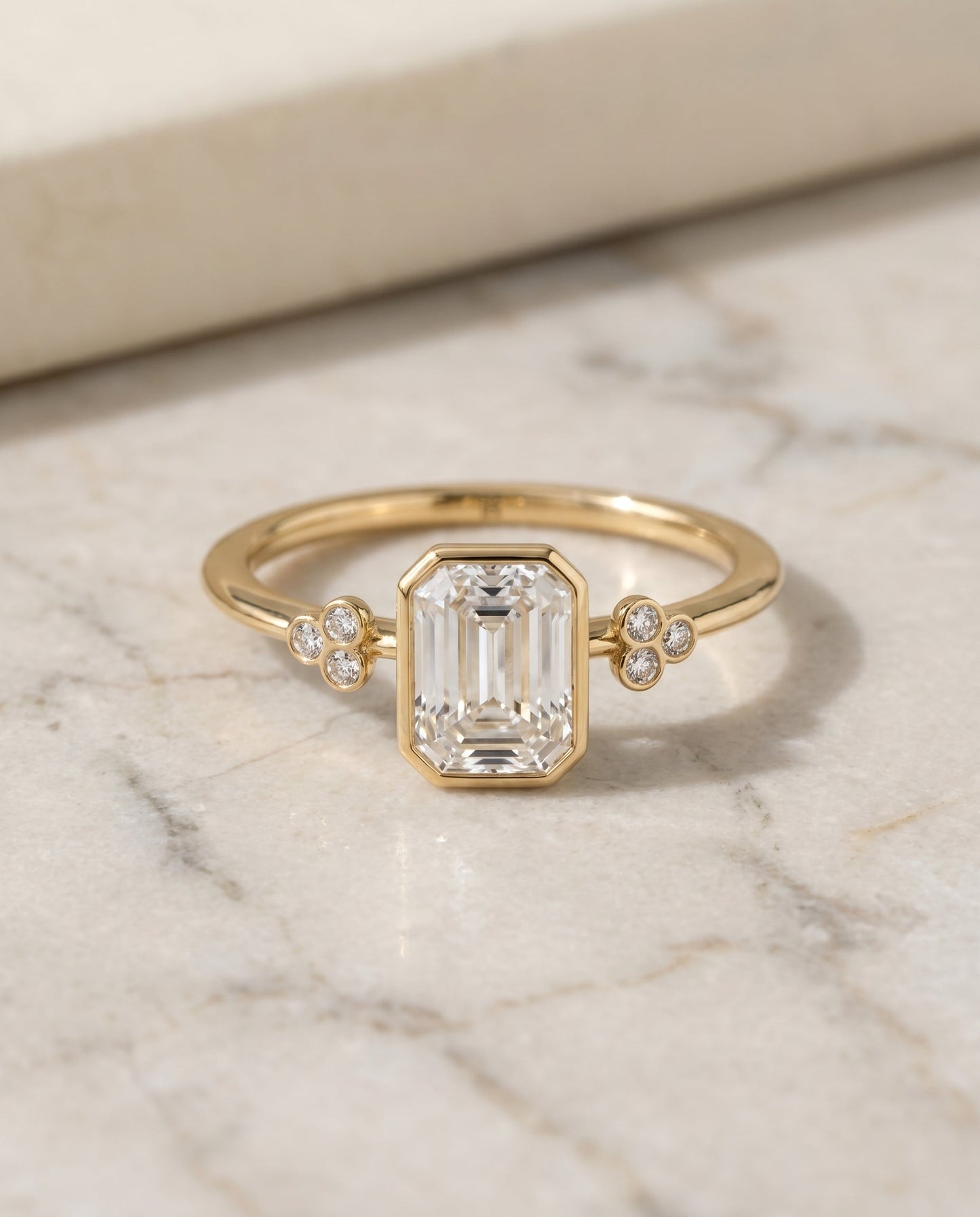 The Selena Select Bezel Solitaire Engagement Ring with Lab Diamond in 18K Yellow Gold - view 1