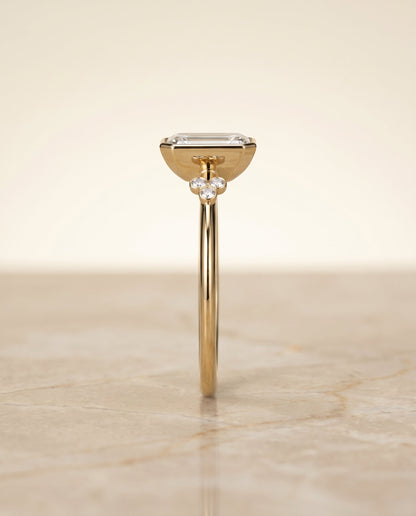 The Selena Select Bezel Solitaire Engagement Ring with Lab Diamond in 18K Yellow Gold - view 5