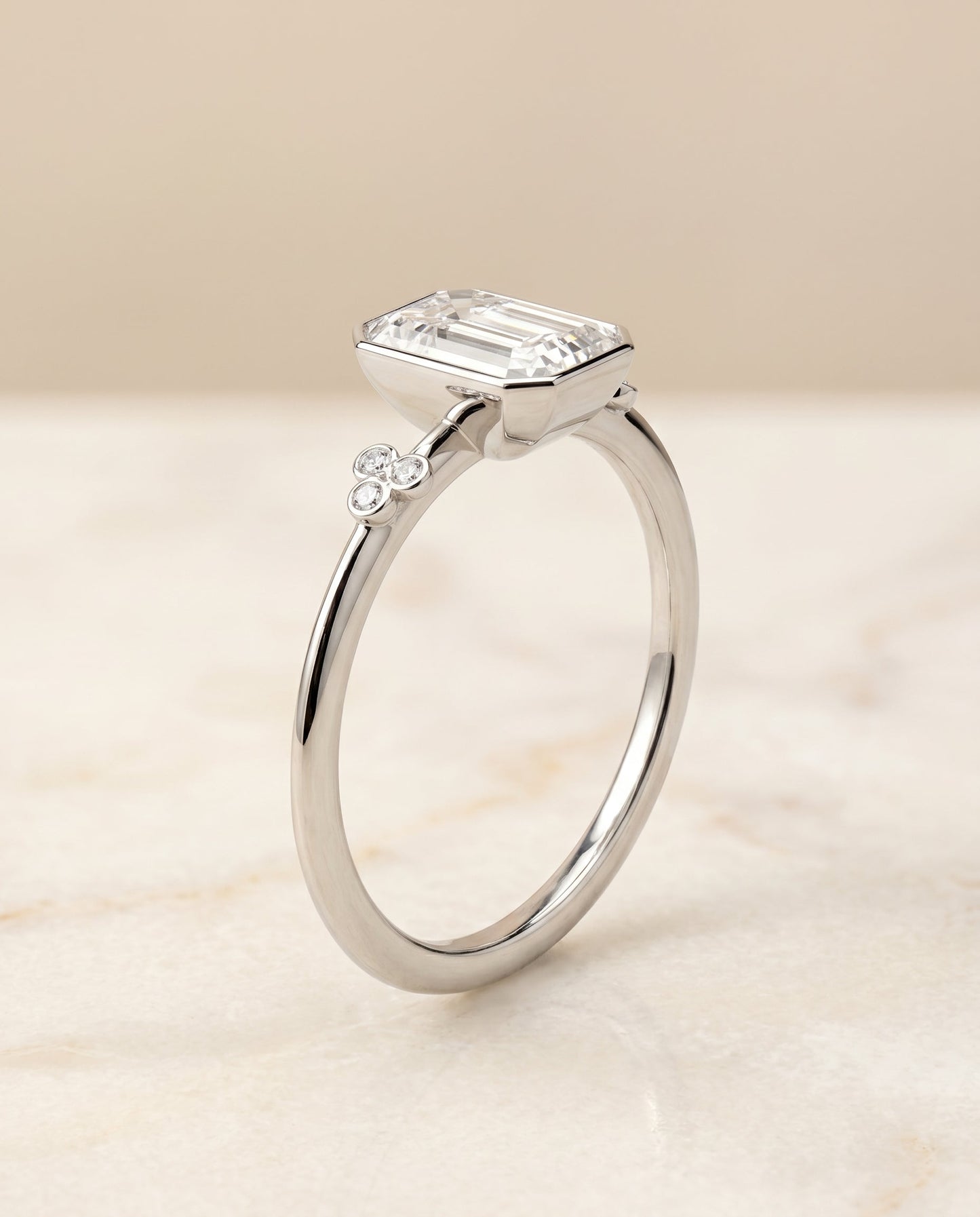 The Selena Select Bezel Solitaire Engagement Ring with Lab Diamond in Platinum - view 5