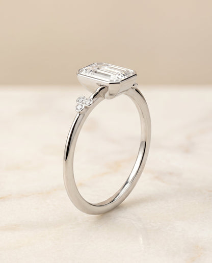 The Selena Select Bezel Solitaire Engagement Ring with Lab Diamond in 18K White Gold - view 5